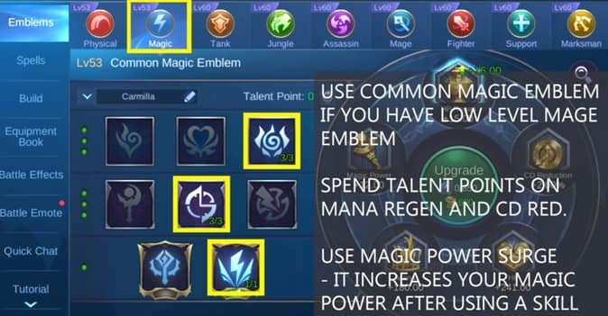 Mobile Legends Carmilla Emblem MAGIC